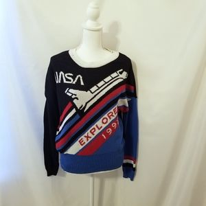 NASA Explorer 1992 Holiday Sweater Christmas Casual M
